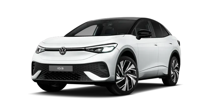 Weißer Volkswagen ID.5 – vollelektrisches SUV-Coupé mit modernem Design bei Reichert Automobile in Dettingen an der Erms