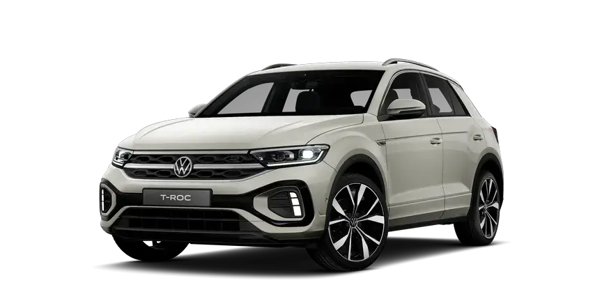 Weißer Volkswagen T-Roc – kompakter SUV mit sportlichem Design bei Reichert Automobile in Dettingen an der Erms